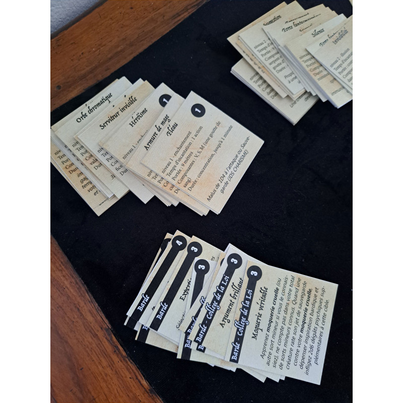 CARTES DE SORTS "BARDE D&D 5eme Ed." Format BEHEMOTH