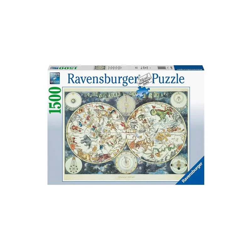 Ravensburger - Puzzle 1500 p - Carte du monde des animaux